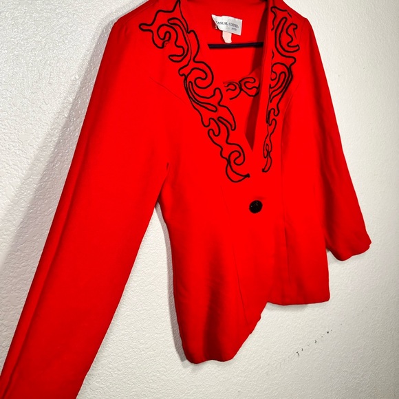 Vintage red blazer size 6 casual corner - Picture 3 of 9